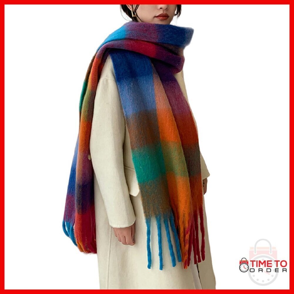 Extra Large Thick Winter Scarf Shawl Blanket Wrap Soft Warm Plaid